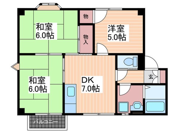 プラド－ル佐方の物件間取画像